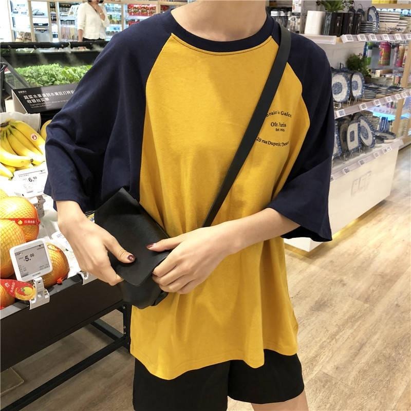 【D.studio】韓版寬鬆慵懶風七分袖短袖上衣 衣服 女裝 T恤 短袖T恤 上衣【T370】-細節圖7