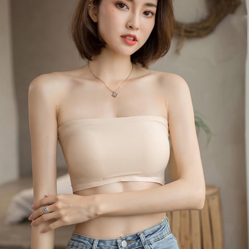 【D.studio】韓版冰絲無痕一字領小可愛 背心 衣服 女裝 上衣【V153】-細節圖3