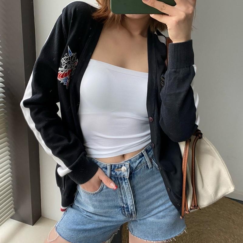 【D.studio】韓版平口內搭背心 細肩帶小可愛 帶胸墊免穿內衣 女裝上衣【V154】-細節圖8