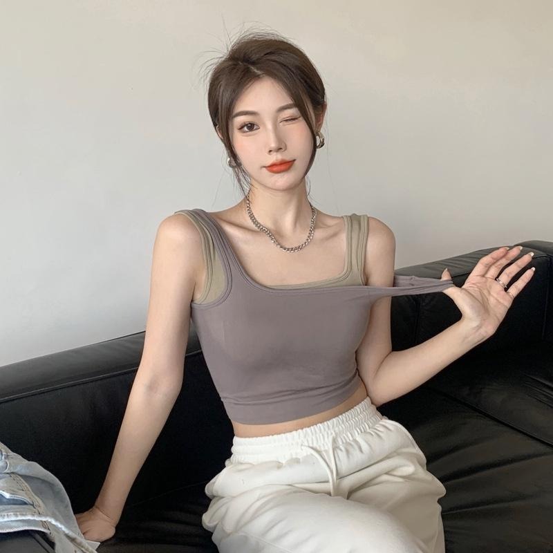 【D.studio】韓版U型美背外穿內搭高彈性運動背心 小可愛 背心 衣服 女裝 上衣【V167】-細節圖2
