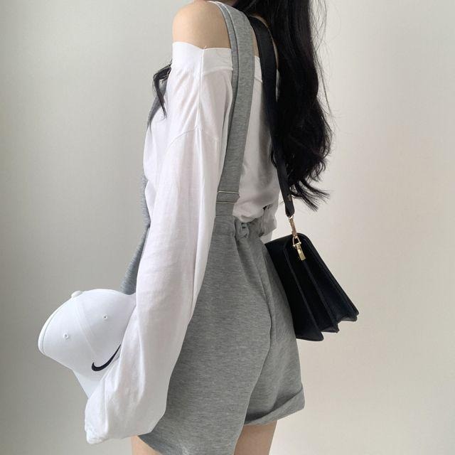 【D.studio】韓版休閒百搭收腰寬鬆背帶短褲【S140】-細節圖3