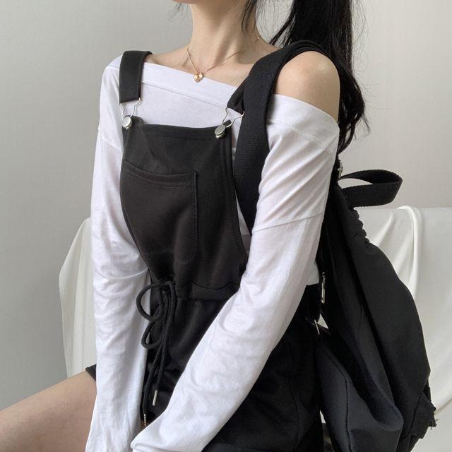 【D.studio】韓版休閒百搭收腰寬鬆背帶短褲【S140】-細節圖7