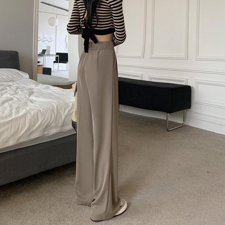 【D.studio】韓版雙扣高腰寬鬆顯瘦垂感休閒西裝褲 寬褲 褲子 女裝【P263】-細節圖3