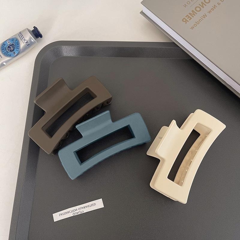 【台灣發貨】韓版氣質簡約風磨砂方型鯊魚夾【N106】-細節圖6