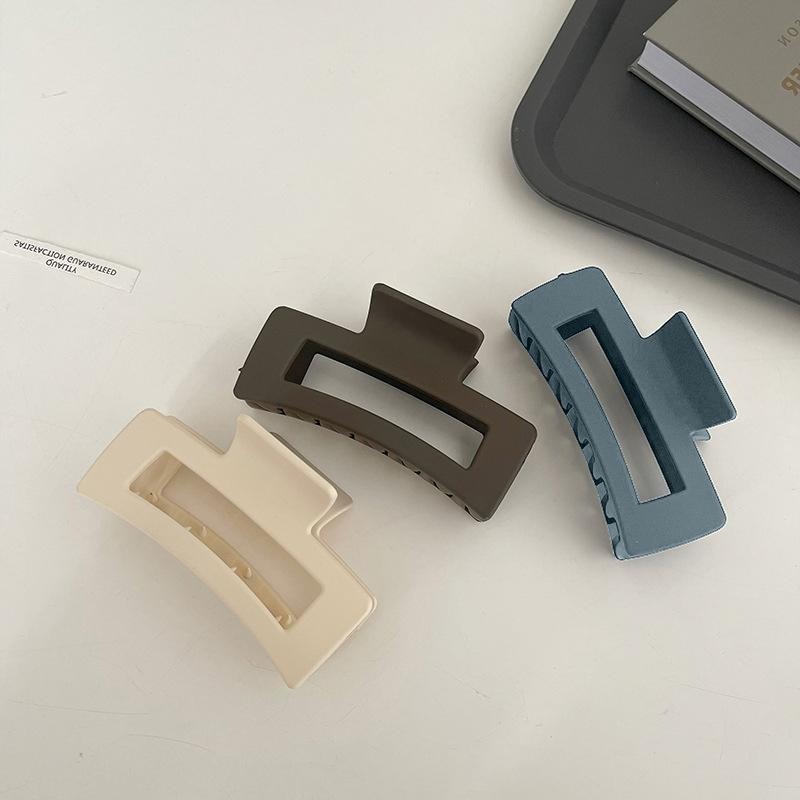 【台灣發貨】韓版氣質簡約風磨砂方型鯊魚夾【N106】-細節圖7