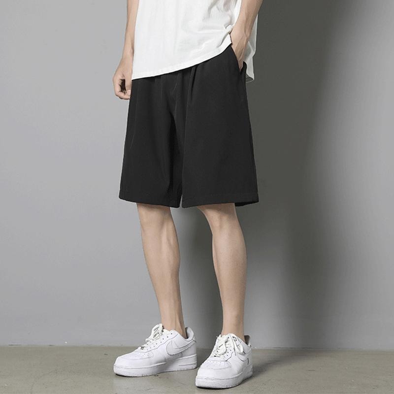 【D.studio】韓版冰絲薄款速乾寬鬆五分休閒運動褲 男裝【P260】-細節圖5