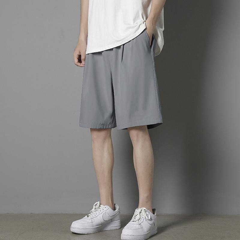 【D.studio】韓版冰絲薄款速乾寬鬆五分休閒運動褲 男裝【P260】-細節圖6