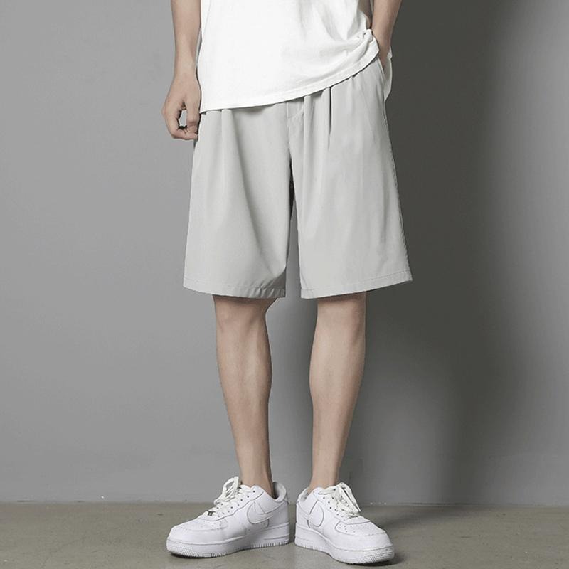 【D.studio】韓版冰絲薄款速乾寬鬆五分休閒運動褲 男裝【P260】-細節圖7