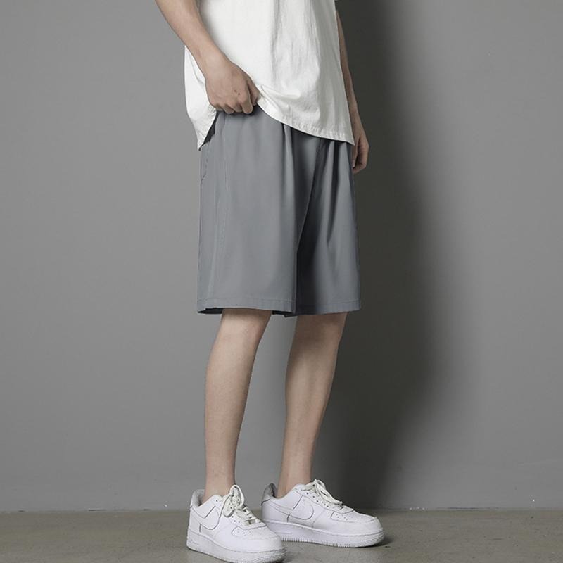 【D.studio】韓版冰絲薄款速乾寬鬆五分休閒運動褲 男裝【P260】-細節圖8