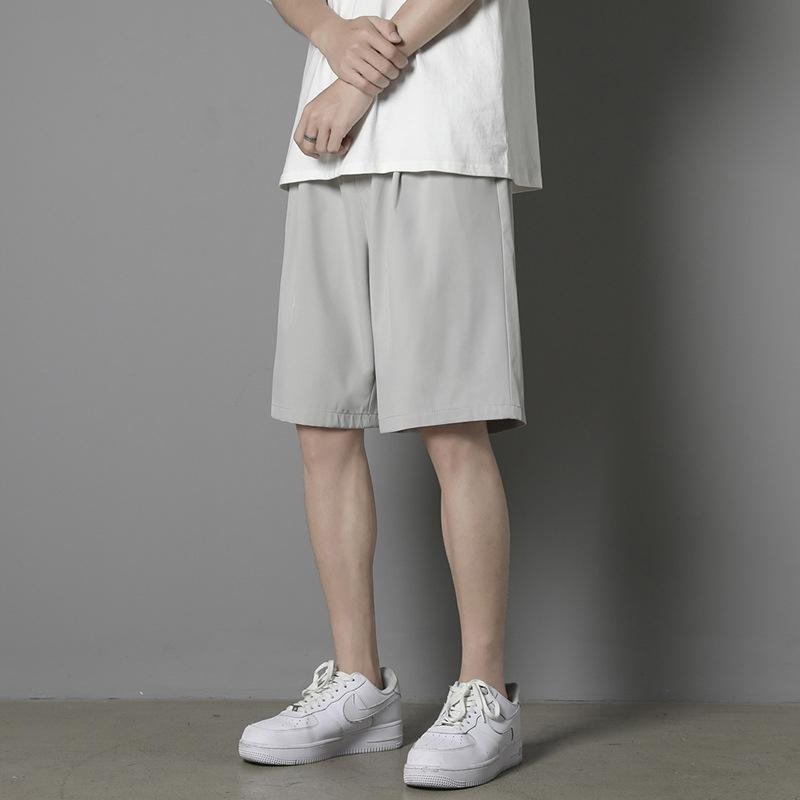 【D.studio】韓版冰絲薄款速乾寬鬆五分休閒運動褲 男裝【P260】-細節圖9