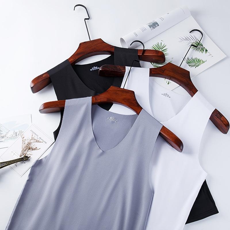 【D.studio】韓版薄款男冰絲無痕背心 背心 男服 女裝 上衣【V311】-細節圖2