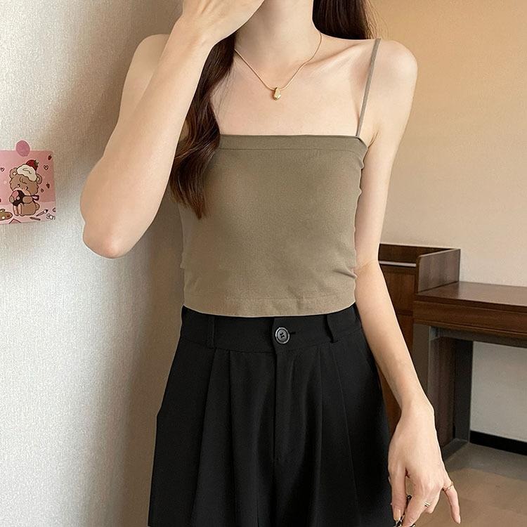 【D.studio】韓版吊帶美背一體帶胸墊背心 小可愛 背心 衣服 女裝 上衣【V154】-細節圖2