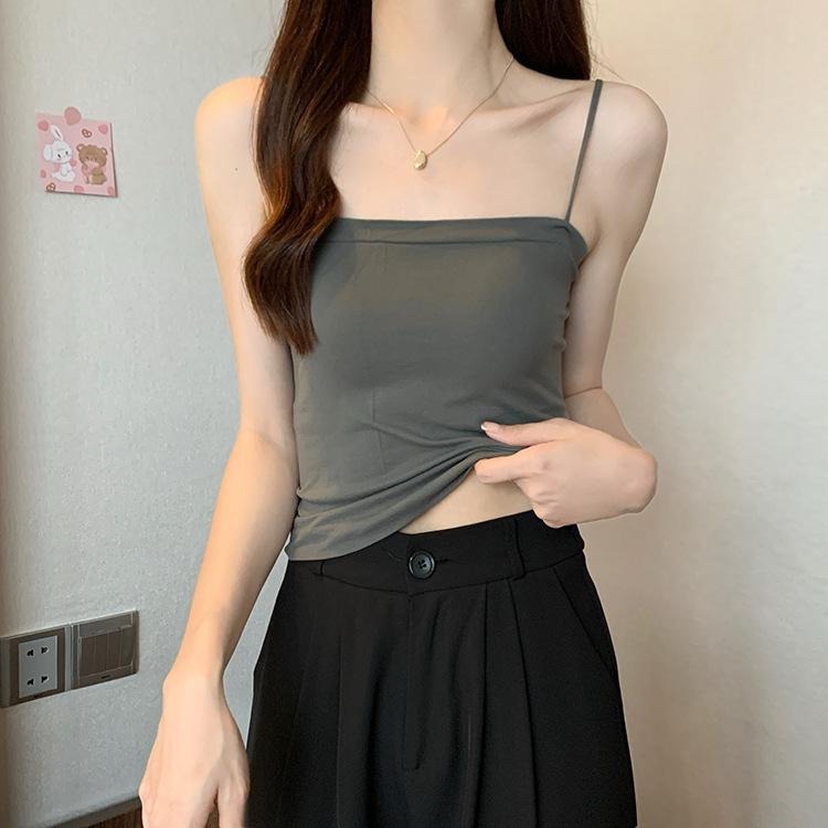 【D.studio】韓版吊帶美背一體帶胸墊背心 小可愛 背心 衣服 女裝 上衣【V154】-細節圖6