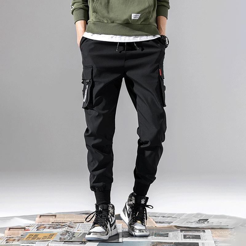 【D.studio】韓版寬鬆薄款休閒多口袋束腳工作褲 寬褲 褲子 男裝【P241】-細節圖3