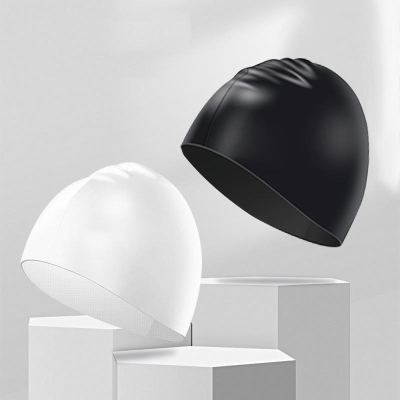 【台灣發貨】韓版男女素色游泳帽 兩款材質任選【N125】-細節圖4