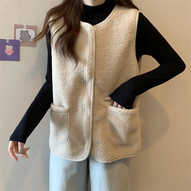 【D.studio】韓版毛絨絨背心外套 保暖背心 女裝 上衣 外套【J327】-細節圖8