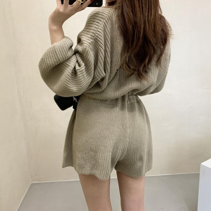 【D.studio】韓版小眾復古圓領收腰顯瘦針織連身褲 女裝 連身裙 吊帶裙 吊帶褲【S291】-細節圖6