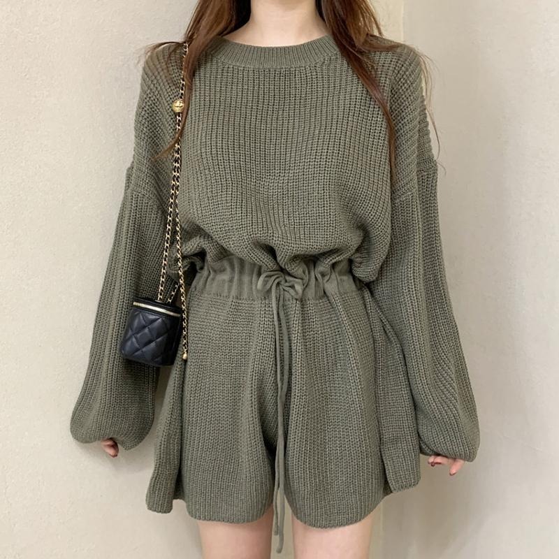 【D.studio】韓版小眾復古圓領收腰顯瘦針織連身褲 女裝 連身裙 吊帶裙 吊帶褲【S291】-細節圖8