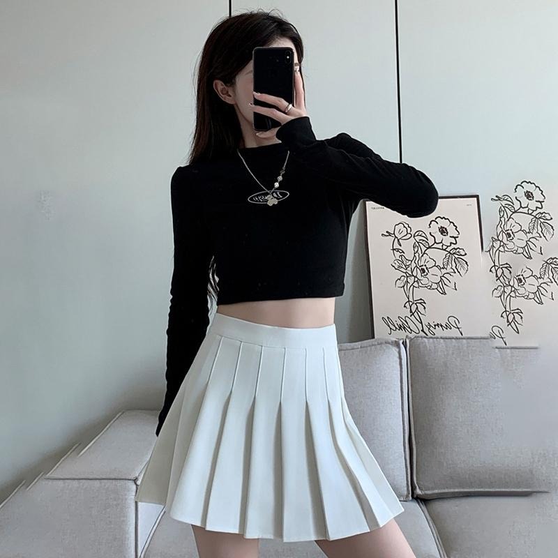 【D.studio】韓版顯瘦修身百褶裙 裙子 褲裙 長裙 女裝【P55】-細節圖6