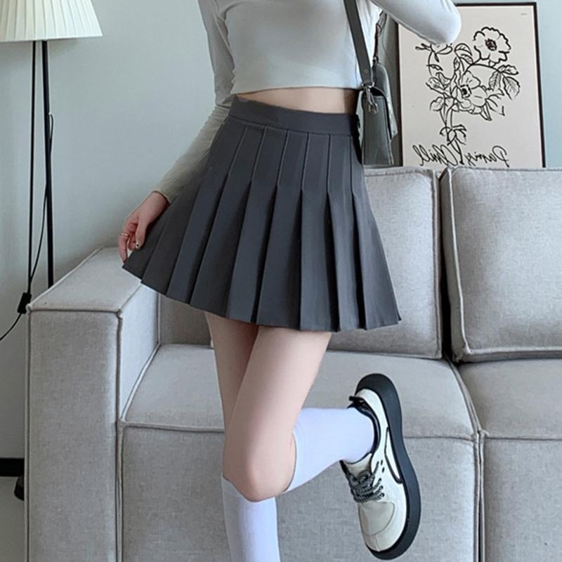 【D.studio】韓版顯瘦修身百褶裙 裙子 褲裙 長裙 女裝【P55】-細節圖8