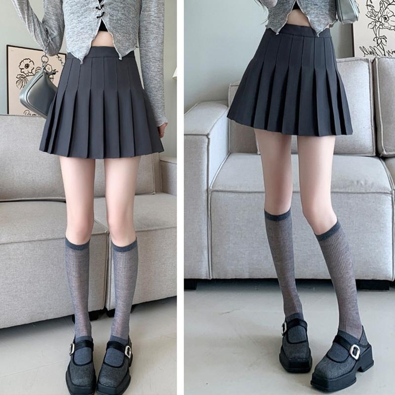 【D.studio】韓版顯瘦修身百褶裙 裙子 褲裙 長裙 女裝【P55】-細節圖9