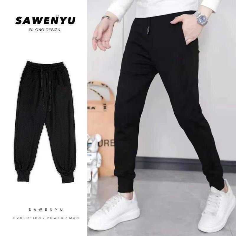 【台灣發貨】韓版內刷毛寬鬆束腳運動褲 寬褲 褲子 女裝P313【P270】-細節圖3