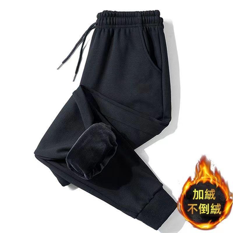 【台灣發貨】韓版內刷毛寬鬆束腳運動褲 寬褲 褲子 女裝P313【P270】-細節圖4