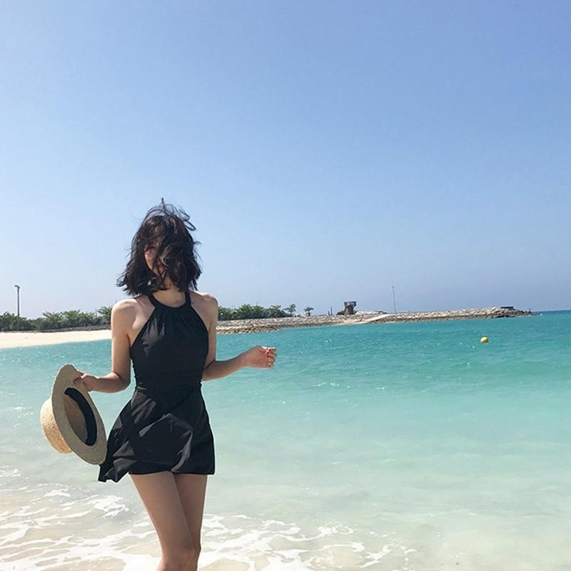 【D.studio】韓版顯瘦露背鏤空百褶裙泳裝 女裝【S133】-細節圖8