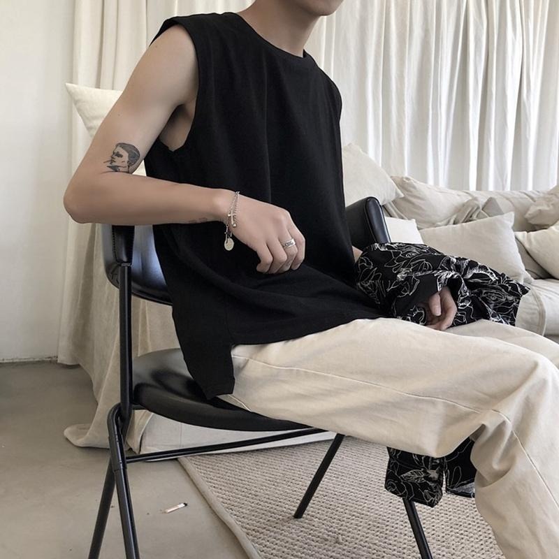 【D.studio】韓版寬鬆休閒運動無袖背心背心 衣服 女裝 上衣 男裝 衣服【V268】-細節圖3