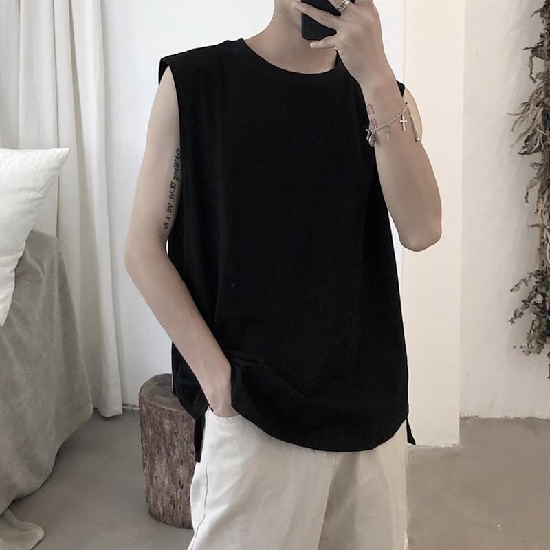 【D.studio】韓版寬鬆休閒運動無袖背心背心 衣服 女裝 上衣 男裝 衣服【V268】-細節圖7