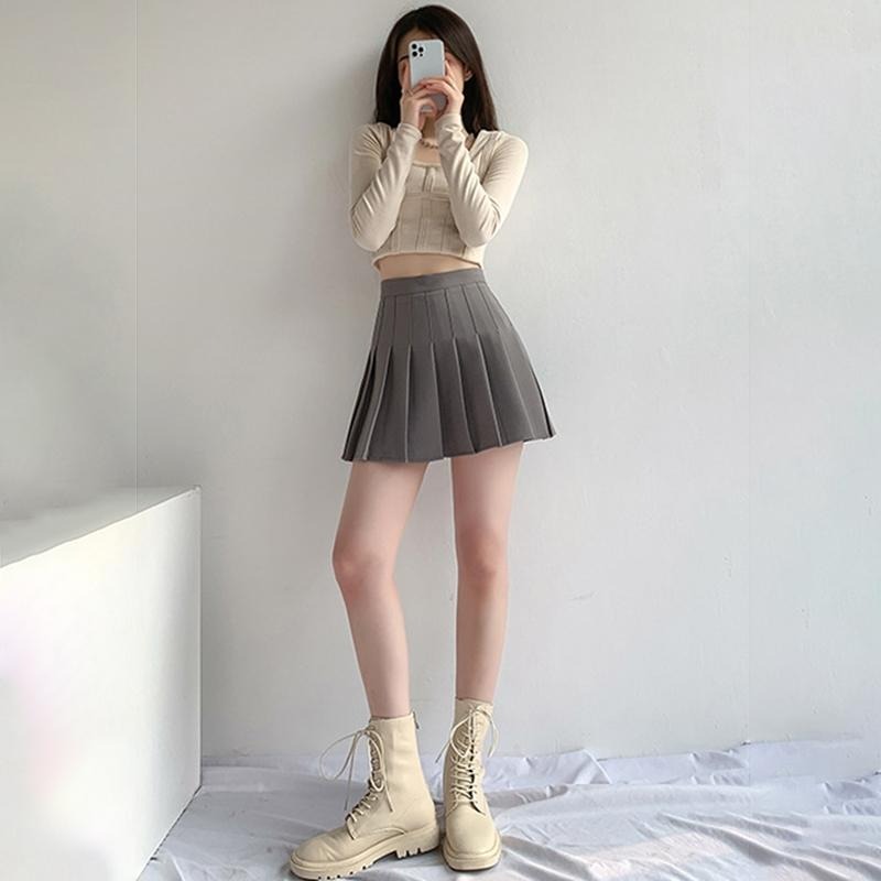 【D.studio】韓版百褶裙短裙 裙子 褲裙 長裙 女裝【P55】-細節圖8