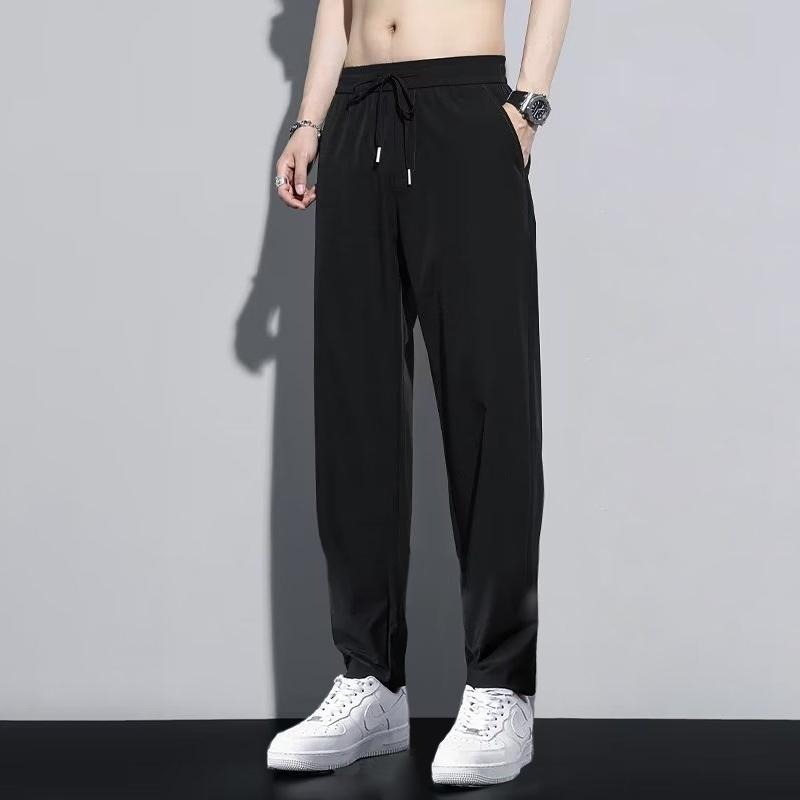 【D.studio】韓版休閒冰絲直筒褲 有大尺碼 寬褲 褲子 男裝【P277】-細節圖7