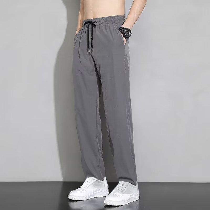 【D.studio】韓版休閒冰絲直筒褲 有大尺碼 寬褲 褲子 男裝【P277】-細節圖8