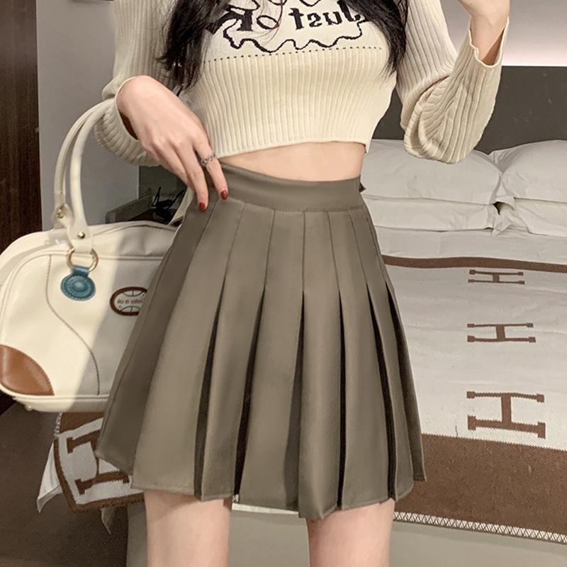 【D.studio】韓版高腰顯瘦百褶裙 裙子 褲裙 長裙 女裝【P55】-細節圖2