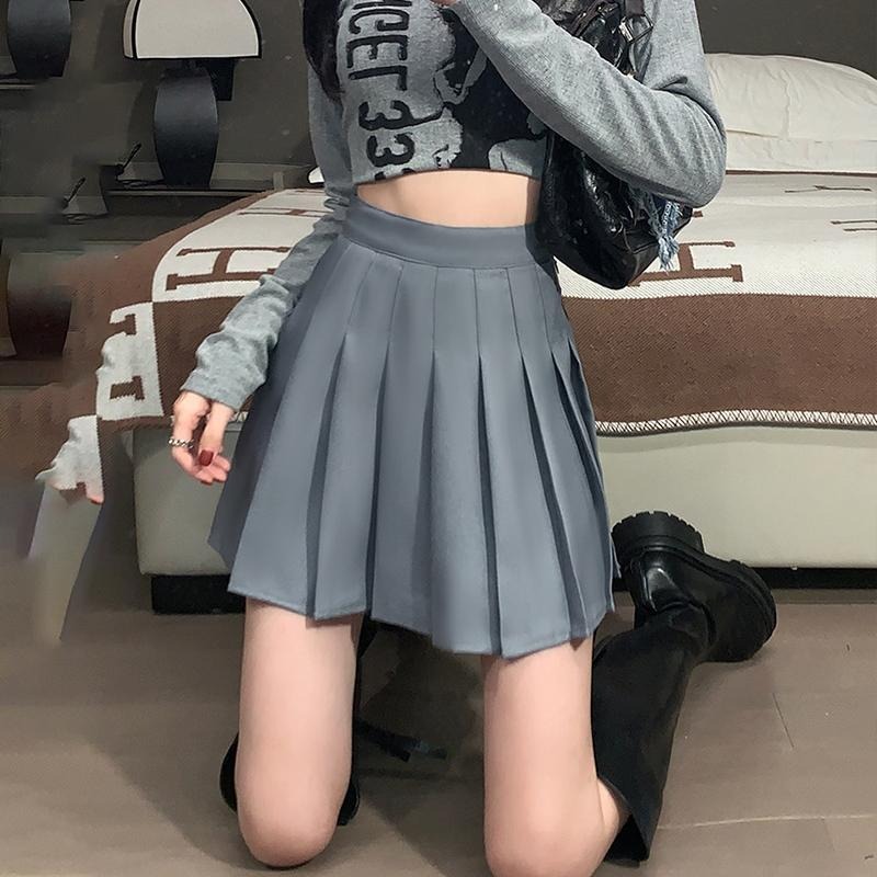 【D.studio】韓版高腰顯瘦百褶裙 裙子 褲裙 長裙 女裝【P55】-細節圖5