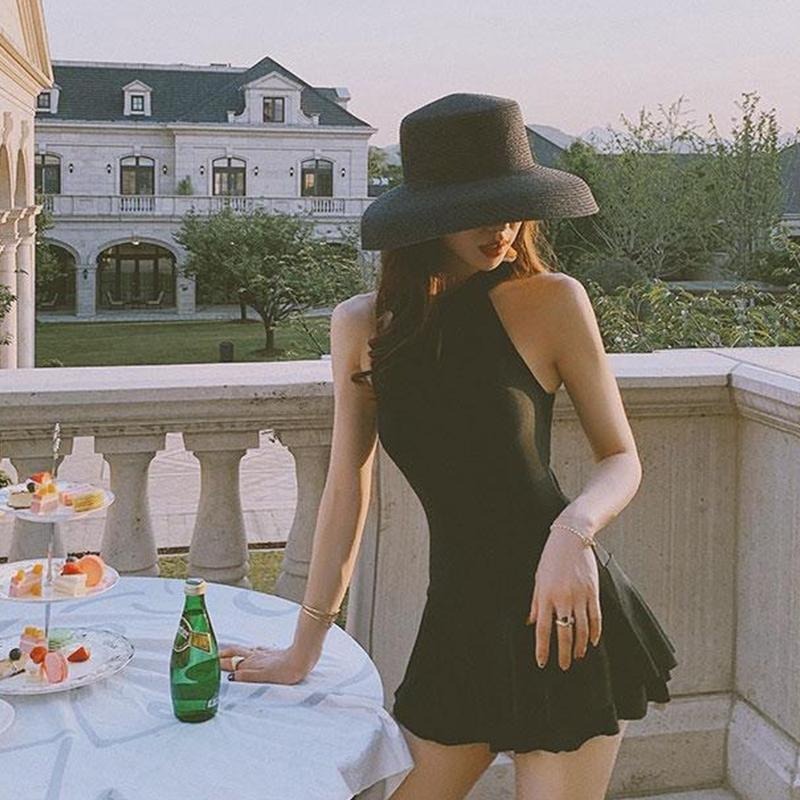 【D.studio】韓版氣質露背百褶裙連身泳衣【S133】-細節圖3