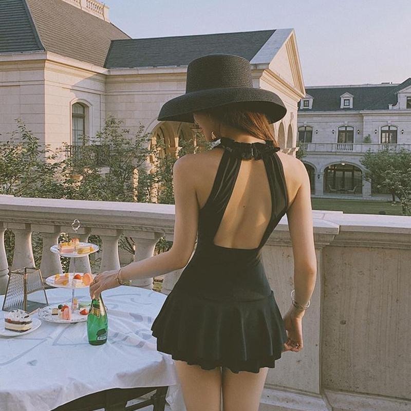 【D.studio】韓版氣質露背百褶裙連身泳衣【S133】-細節圖8