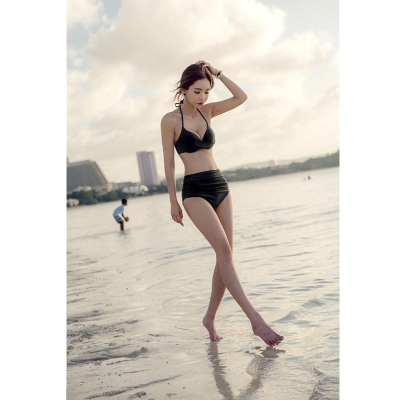 【D.studio】韓版綁脖美背修身顯瘦泳裝【S133】-細節圖9