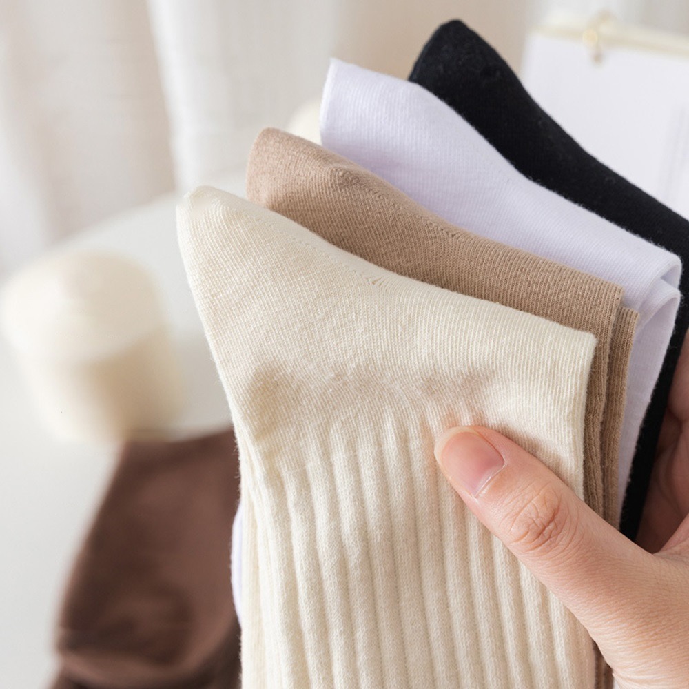 【D.studio】韓版男女奶油色加厚中筒襪 長筒襪 長襪 堆堆襪 襪子 女生襪子 男襪 女襪【SO21】-細節圖3