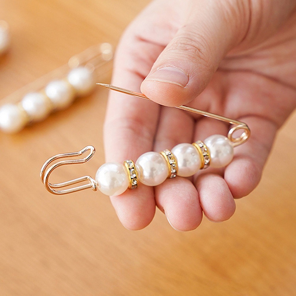 【D.studio】韓版收腰珍珠別針 收腰器 固定衣服 防走光扣針 仿珍珠胸針 飾品【N162】-細節圖4