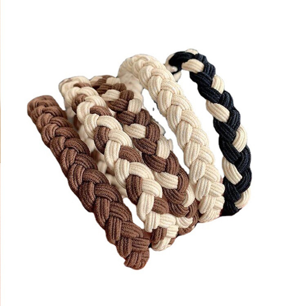 【N139】奶茶編織髮圈-主白少咖