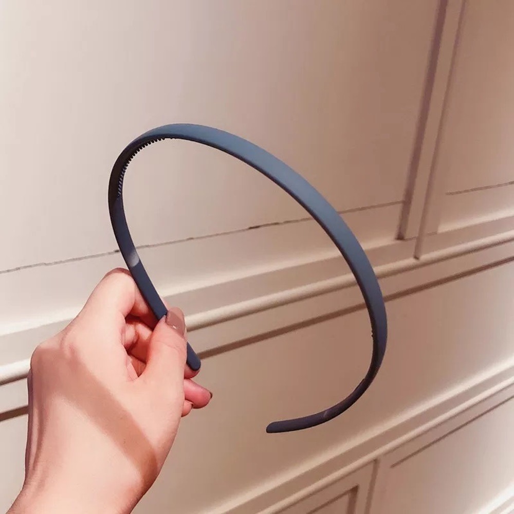 【N102】細磨砂髮箍-灰藍