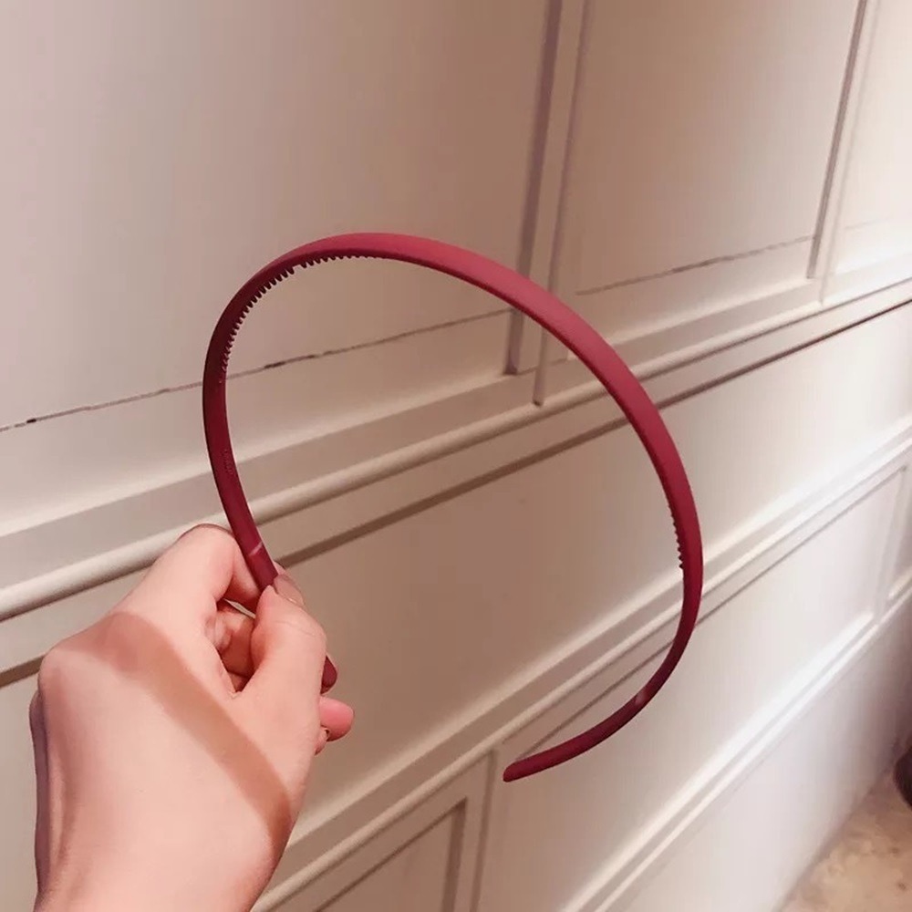 【N102】細磨砂髮箍-酒紅