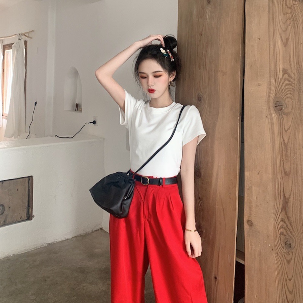 【D.studio】韓版休閒百搭短版上衣 短袖上衣 短袖t恤 女裝 顯瘦上衣 衣服 寬鬆上衣 素T 短板上衣【T222】-規格圖9