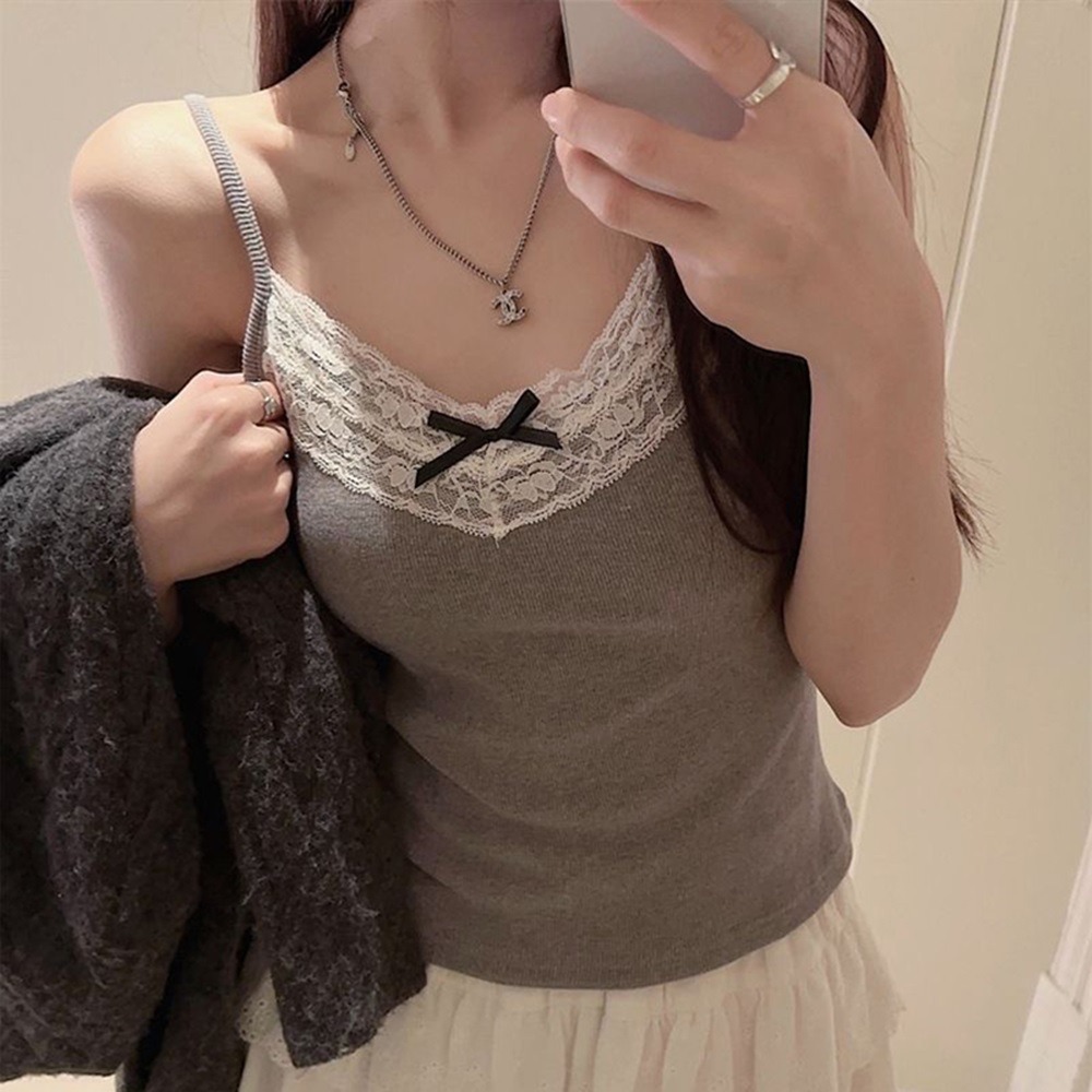 【D.studio】韓版顯瘦小心機蕾絲背心 帶胸墊免穿內衣 小可愛 女裝 衣服 短版上衣 短板 運動背心 【V342】-細節圖8