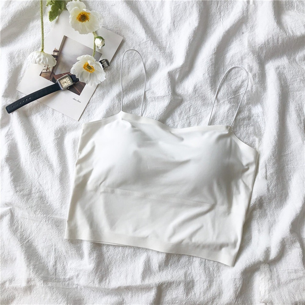 【D.studio】韓版細肩帶短版背心 帶胸墊免穿內衣 上衣 小可愛 女裝 背心女 衣服 短版上衣【V117】-細節圖5