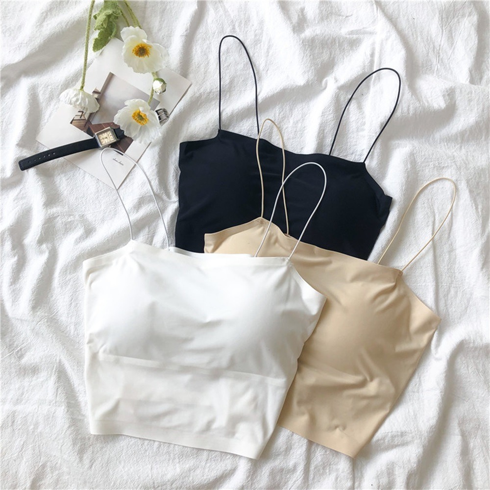 【D.studio】韓版細肩帶短版背心 帶胸墊免穿內衣 上衣 小可愛 女裝 背心女 衣服 短版上衣【V117】-細節圖6