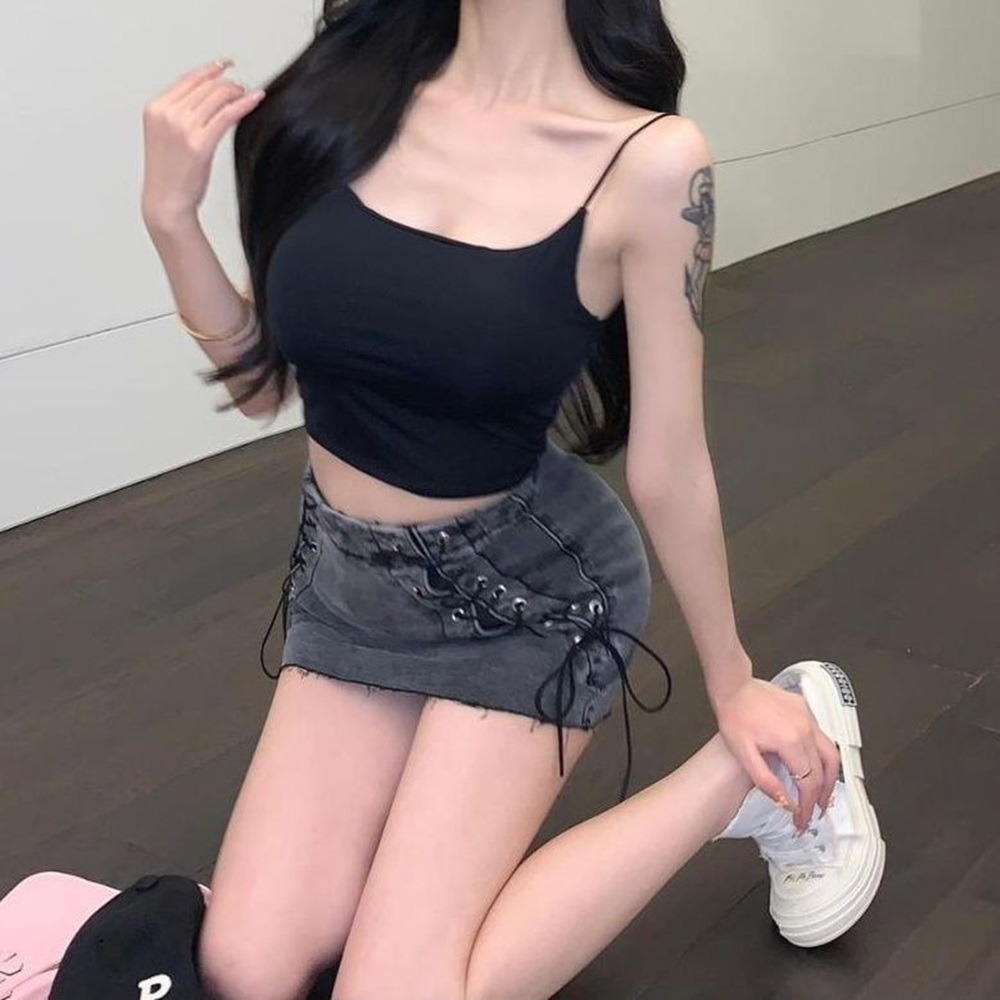 【D.studio】韓版冰絲一體式美背透氣性感背心 帶胸墊免穿內衣  小可愛 女裝衣服 短版上衣 短板上衣【V243】-規格圖8