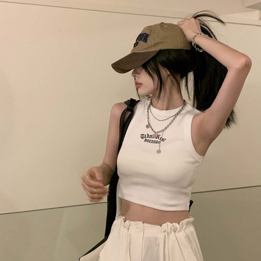 【D.studio】韓版運動風削肩短版背心 上衣 小可愛 女裝 背心女 衣服 短版上衣 短板上衣 運動背心【V274】-細節圖2