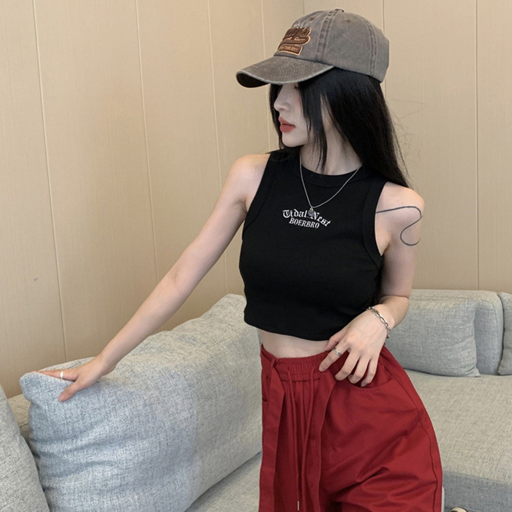 【D.studio】韓版運動風削肩短版背心 上衣 小可愛 女裝 背心女 衣服 短版上衣 短板上衣 運動背心【V274】-細節圖3